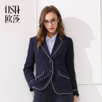 OSA欧莎2017年春季新款女装 经典西装领时尚潮流短外套