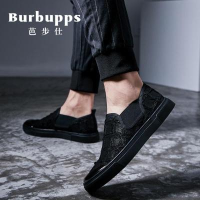 芭步仕(Burbupps)夏季帆布鞋一脚蹬懒人透气乐福男鞋子韩版潮流休闲板鞋百搭豆豆鞋