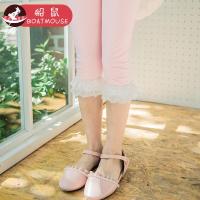 boatmouse船鼠女童打底裤夏装薄款 蕾丝花边外穿女童七分裤宝宝裤子
