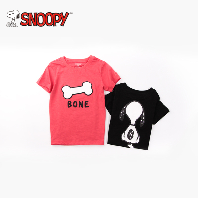 snoopy/史努比2018夏装新款男女童装卡通可爱纯棉圆领短袖宝宝T恤