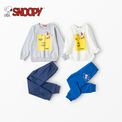 snoopy/史努比童装2018新款男童运动卡通针织卫衣套装
