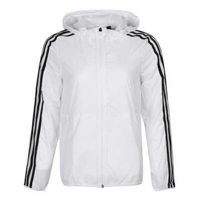 Adidas阿迪达斯女运动衣休闲三条纹防风舒适夹克外套 DW4239