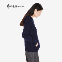 鄂尔多斯ERDOS 秋冬休闲连帽女式羊绒开衫针织衫Q266A1027