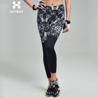 美国HOTSUIT后秀紧身裤女士健身跑步运动塑形训练弹力压缩长裤