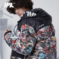 JPK原创潮牌男士加厚国潮面包服羽绒服卡通大码加肥冬季保暖外套