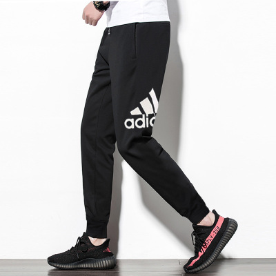 Adidas阿迪达男裤2018秋季新款运动裤针织长裤收口小脚裤CG1623