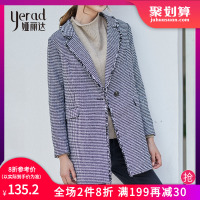 娅丽达小西装格子外套女2019秋季新款上衣休闲百搭时尚小西服女U7757