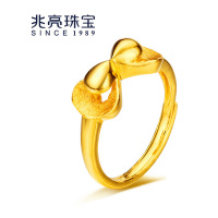 兆亮ZHAO LIANG 黄金戒指女士款 时尚活口金戒指 结婚首饰结婚戒指 情人结金戒指 送恋人