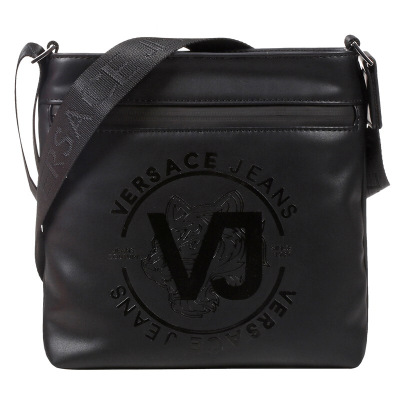 VERSACE JEANS 范思哲 男士黑色聚酯纤维字母LOGO单肩斜挎包E1YTBB01 70891 899