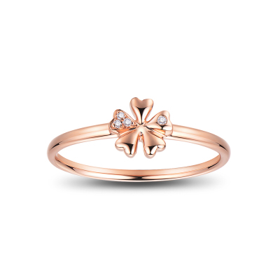 Leysen1855莱绅通灵珠宝 公主的花园钻石戒指 五叶草钻戒 18K金女戒 尾戒 钻石戒指