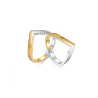 Leysen1855莱绅通灵珠宝 爱慕18K金钻石戒指 简约结婚对戒男女系列钻戒 情侣戒指