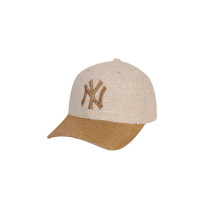 mlb美职棒女NY镶钻棒球帽可调节亮片时尚嘻哈百搭帽子 可调节55-61cm 卡其色金标