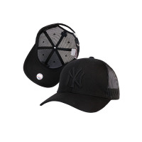 MLB美职棒棒球帽 男女通用NY刺绣黑色棒球帽 可调节百搭潮流街舞帽