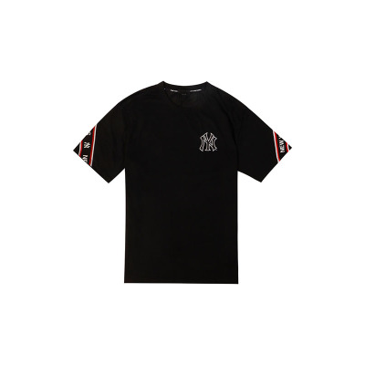 MLB棒球服经典黑色圆领T恤NY洋基队男女情侣通用夏季时尚短袖衣服
