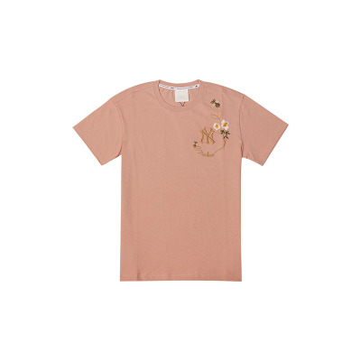 MLB韩版短袖男女通用情侣T恤NY棒球帽刺绣小蜜蜂圆领衣服夏季新品 时尚刺绣T恤