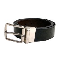 COACH 蔻驰 奢侈品 男款黑色皮质针扣腰带皮带