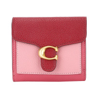 COACH 蔻驰 奢侈品 女士专柜款玫粉色皮革短款钱包钱夹 76302 B4PEN