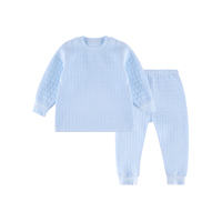 hello mika 米卡 0-4岁婴儿秋冬套装新生儿保暖内衣宝宝空气层 家居服