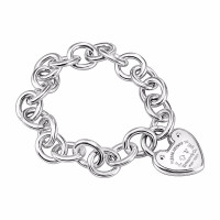 蒂芙尼 Tiffany & Co. 心形锁吊牌纯银手链 37147001