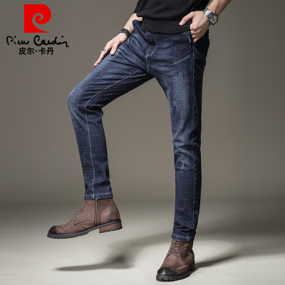 皮尔卡丹Pierre Cardi商务休闲牛仔裤正品弹力修身柔棉中高腰青年直筒中年时尚