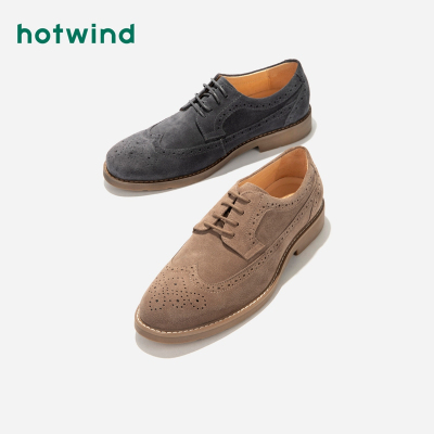 热风hotwind2019年春季新款潮流时尚男士系带休闲鞋圆头青年皮鞋H49M9102
