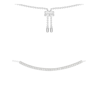 apm MONACO简约镶晶钻一字925银项链气质时尚锁骨链女士颈饰欧美风格AC2945OX