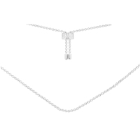 apm MONACO简约项链女士 气质时尚925银锁骨链可调节颈链首饰