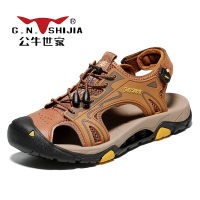 公牛世家(G.N.Shi Jia)男士商务休闲鞋透气户外徒步登山鞋真皮凉鞋GN8328