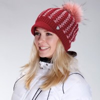 快乐狐狸（ActionFox）运动户外女式短檐针织保暖休闲滑雪护耳毛线帽3485