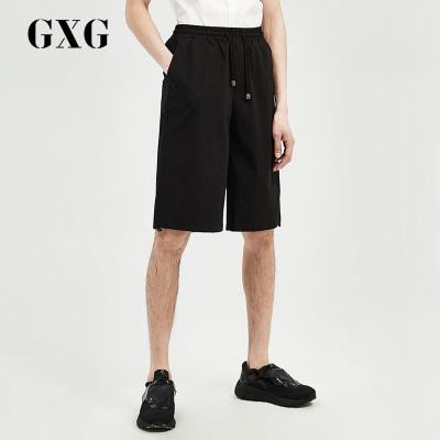 GXG男装 夏季商场同款 时尚修身黑色短裤