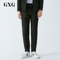 GXG男装 春季休闲时尚潮流商场同款绿黑条长裤