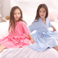 南极人儿童睡裙棉质女童宝宝夏薄款睡袍小女孩短袖家居服中大童装