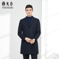 Youngor/雅戈尔冬季新款男士商务大衣男装外套修身呢大衣羊毛8956