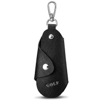高尔夫GOLF优质牛皮十字纹钥匙包柔软耐磨牛皮商务钥匙包可拆卸钥匙挂扣