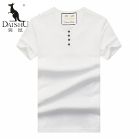 袋鼠(DAISHU)2019夏季新品 中青年男士纯色简约圆领短袖t恤 DS0117303