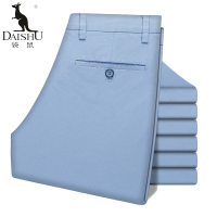 袋鼠(DAISHU) 2019夏季新品 中年男士纯棉薄款简约百搭商务休闲长裤 DSDE2KD002F