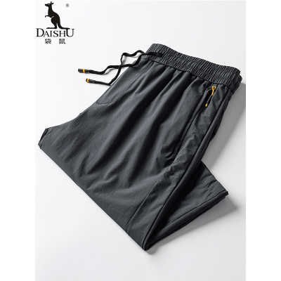 袋鼠(DAISHU) 夏季薄款冰凉透气松紧腰系带弹力休闲短裤 DS7400966S4
