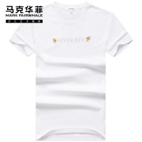 马克华菲短袖T恤男2020夏季新款纯棉白色刺绣夏天男装半袖体恤潮