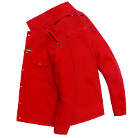 马克华菲牛仔外套男红色夹克2020秋季新款潮流帅气本命年休闲上衣