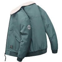 马克华菲棉服男短款2020冬季新款潮牌工装毛领加厚绿色棉衣外套潮