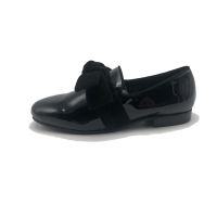 意大利品牌Bagatt TT 黑色蝴蝶结平跟舒适 女士单鞋