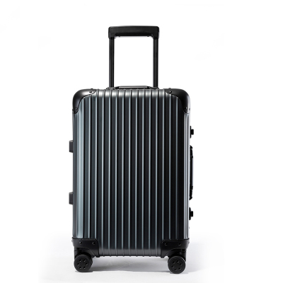 【银座】新品全铝镁合金拉杆箱 墨绿金商务行李箱金属铝框旅行箱
