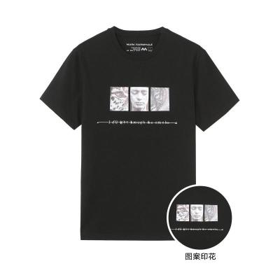 [新]马克华菲2020夏季新款男式T恤休闲圆领元素印花纯棉短袖T