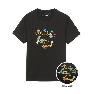 马克华菲2020夏季新款男式T恤休闲圆领撞色印花纯棉短袖上衣