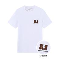 马克华菲2020夏季新款男式T恤休闲圆领趣味小熊刺绣纯棉短袖上衣