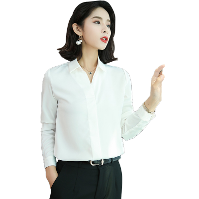 罗蒙职业装女士长袖衬衫夏季新款商务2020纯色正装衬衣女_KwGWB1