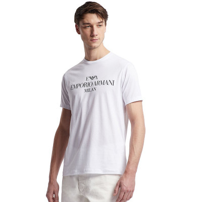 EMPORIO ARMANI 阿玛尼 奢侈品EA 19新款男士圆领logo印花短袖T恤3G1TM4 1JHRZ 0100