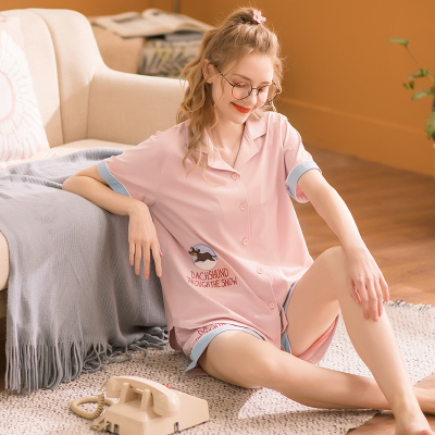 芬腾睡衣女夏季短袖短裤纯棉薄款韩版甜美可爱少女家居服两件套装