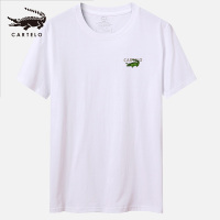 卡帝乐鳄鱼(CARTELO)男士简约休闲纯色T恤韩版时尚夏季上衣