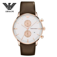 阿玛尼（ARMANI）简约时尚男士手表 多功能计时男士腕表